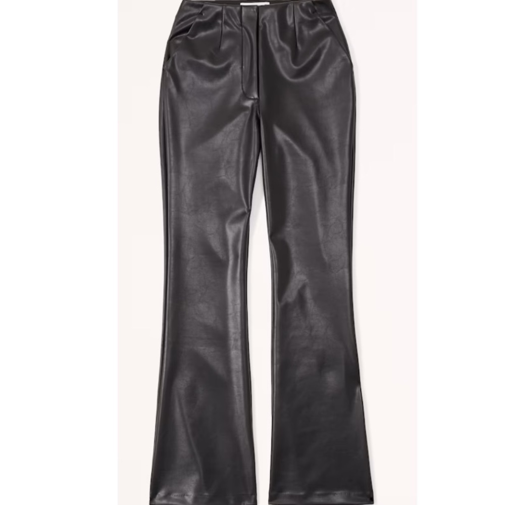Abercrombie & Fitch Curve Love Flare Leather Pants